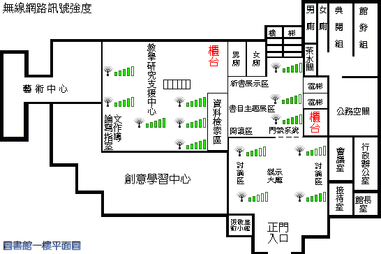 一樓無線網路訊號示意圖